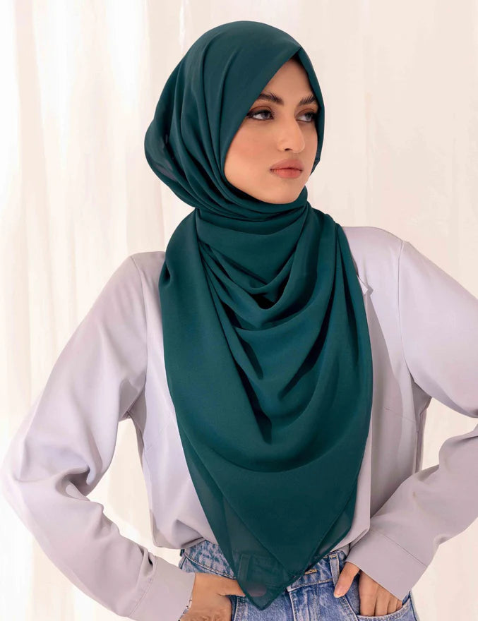 Soft Chiffon Scarf - Teal