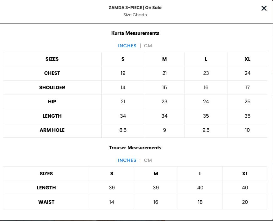 Size Chart