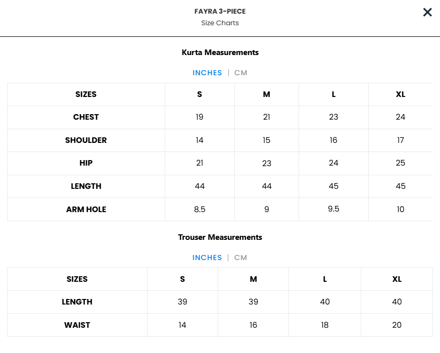 Size Chart