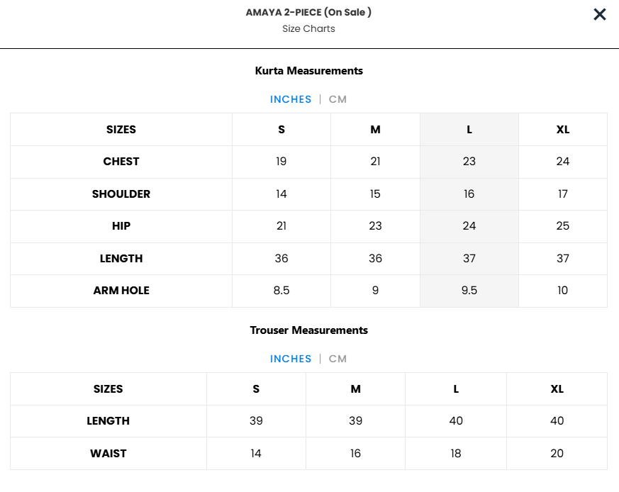 Size Chart