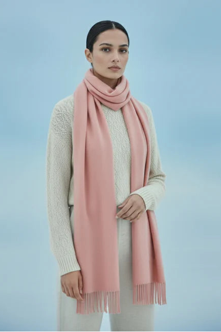 Plain Cashmere Scarf - Pink