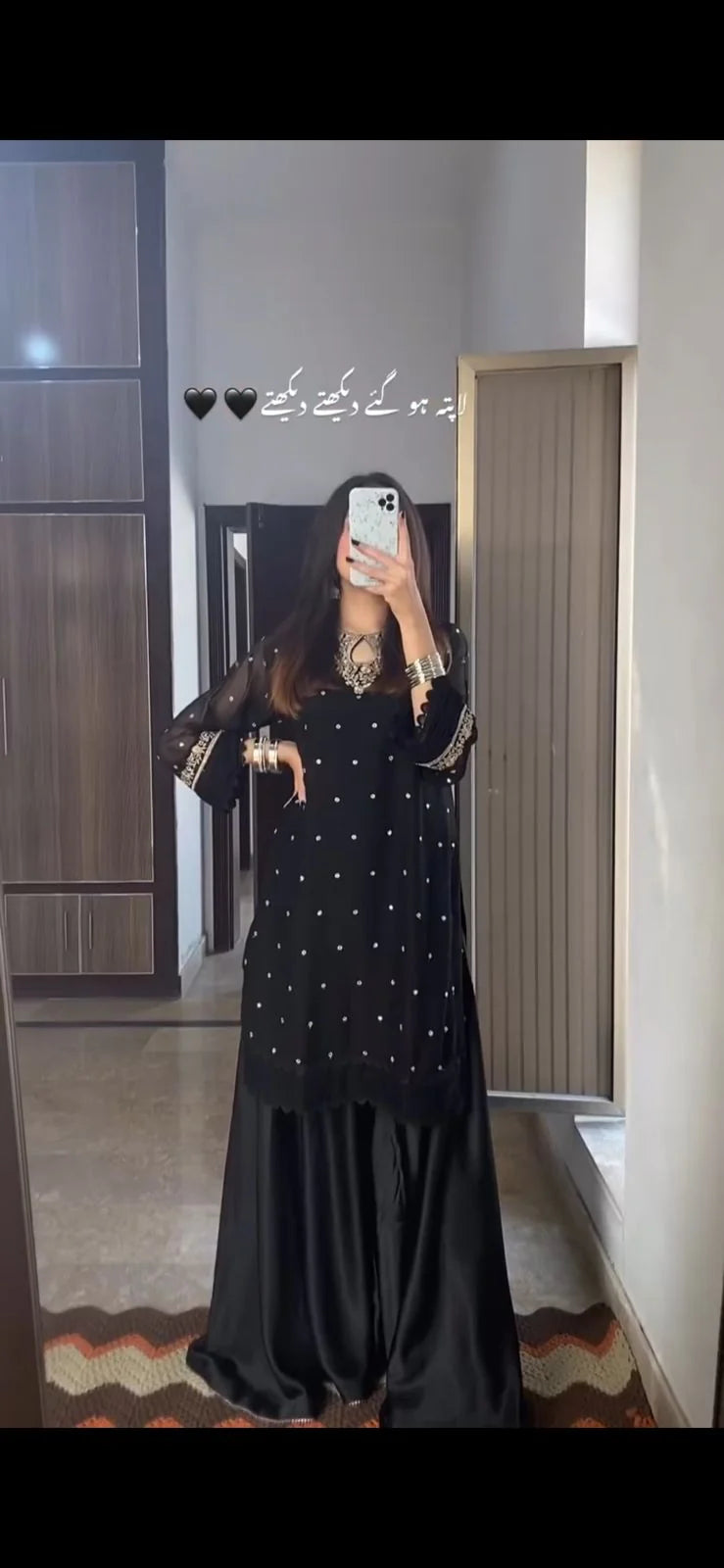 Hania (Black) 3 Piece Stitched