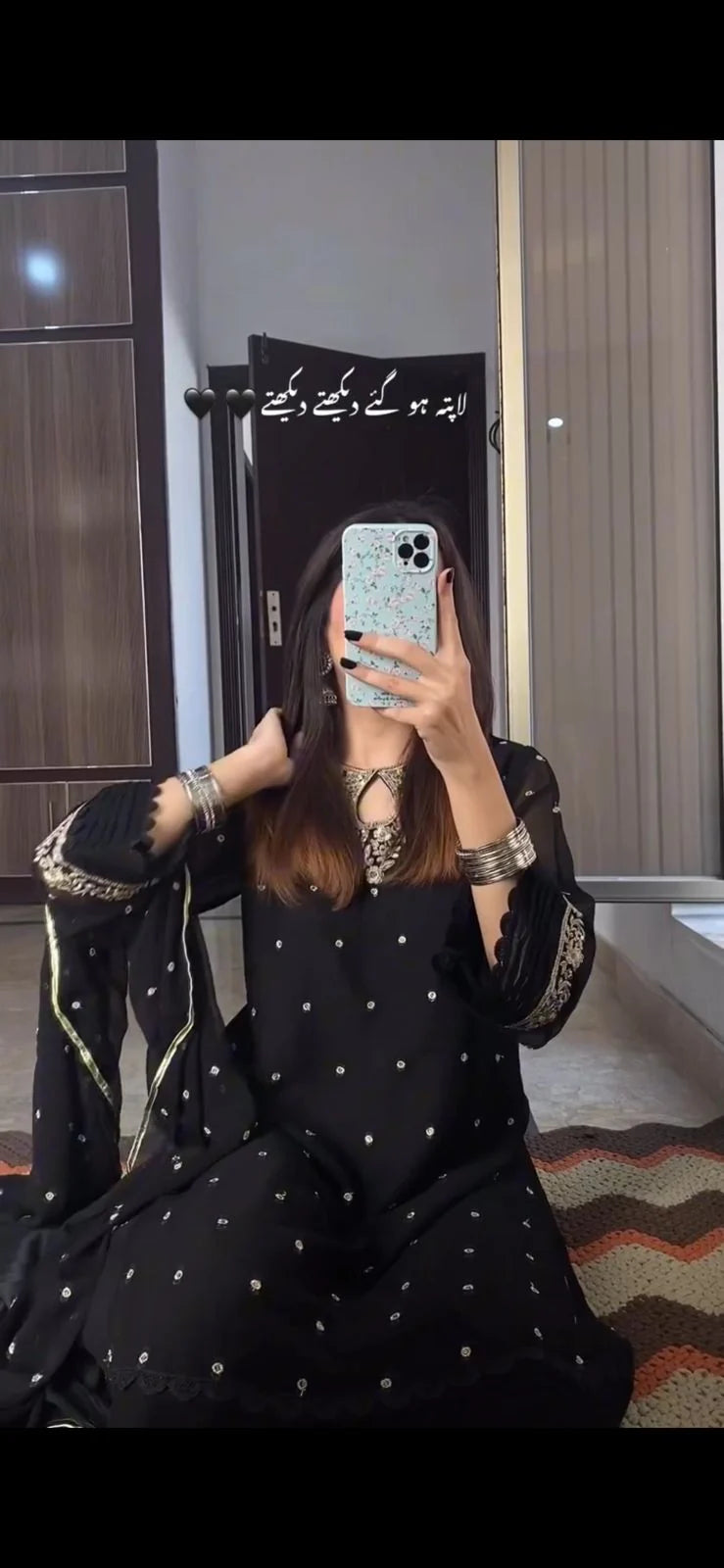 Hania (Black) 3 Piece Stitched