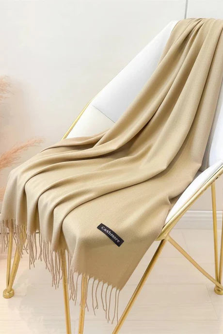 Plain Cashmere Scarf - Cream